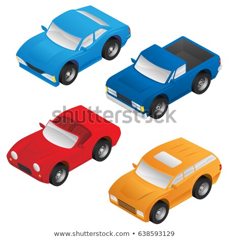 [[stock_photo]]: Isometric Sedan Sports Car Suv And Pickup Truck Vector Pack