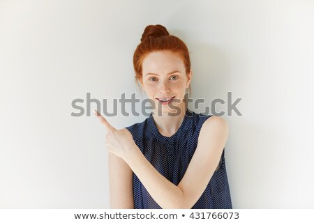 Stock photo: Young Pretty Red Hair Woman Happy Smiling Isolated On White Background Lifestyle People Concept