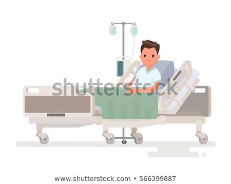 Stock fotó: Caucasian White Man Lying In Hospital Bed