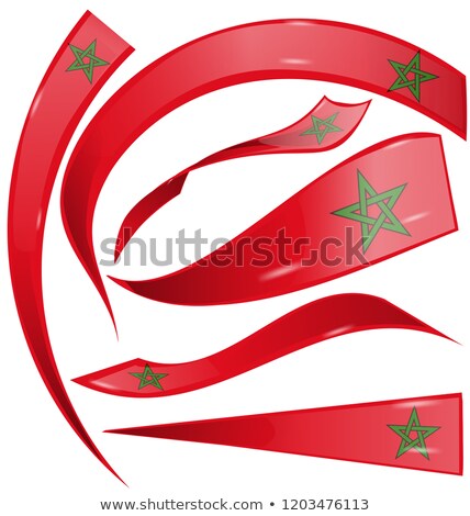 ストックフォト: Marocco Flag Set Isolated On White Background