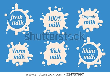 Stok fotoğraf: Milk Label Vector Milk Splash And Blot Design Shape Creative Illustration