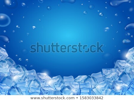 ストックフォト: Ice Cube Isolated Transpatrent Vector Blue Ice Water Block Cool Glass Drink Realistic Illustratio