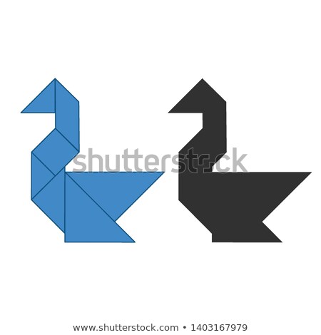 Zdjęcia stock: Swan Tangram Traditional Chinese Dissection Puzzle Seven Tiling Pieces - Geometric Shapes Triangl