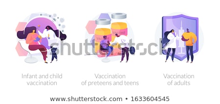 Сток-фото: Infant And Child Vaccination Concept Vector Illustration