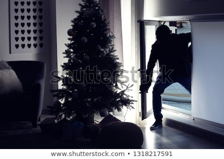 Stok fotoğraf: Burglar Entering In A House Through A Window