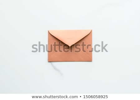 Stok fotoğraf: Blank Paper Envelopes On Marble Flatlay Background Holiday Mail