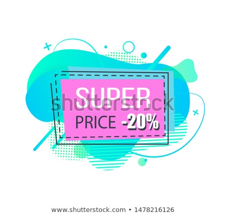 Foto stock: Super Price 20 Percent Off Lowering Of Cost Vector