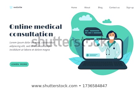 Zdjęcia stock: Doctor Using Computer To Give Consultation Vector