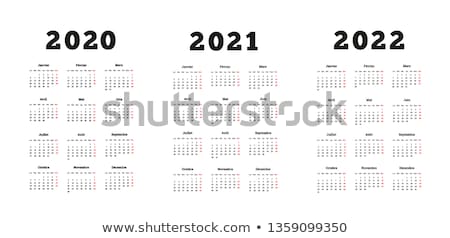 Stock photo: Set Of A4 Size Vertical Simple Calendars At 2020 2021 2022 Years Isolated On White