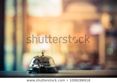 Foto stock: Ringing Hotel Reception Bell