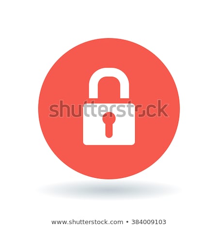 Stock photo: Red Button With Icon Padlock Internet Concept