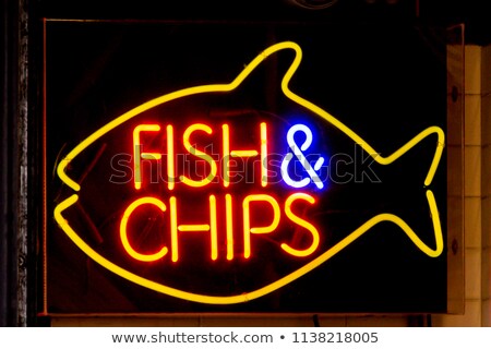 Stock photo: Fish And Chips Sign