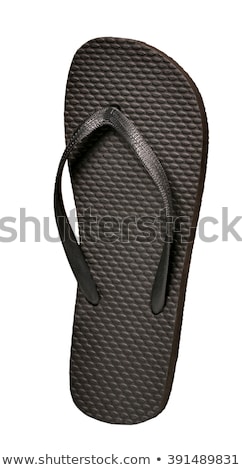 Stok fotoğraf: Black Men Sandal Isolated On White In Vertical