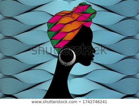 Foto stock: Beautiful Woman Wearing Colored Turban