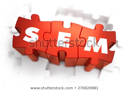 Stock fotó: Sem - Text On Red Puzzles