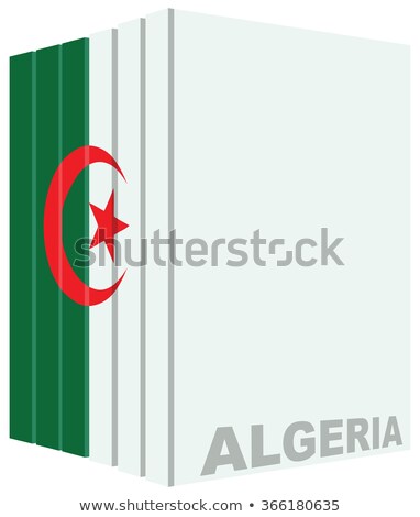 Сток-фото: Set Of Books Drawn In Color Flag Of Algeria