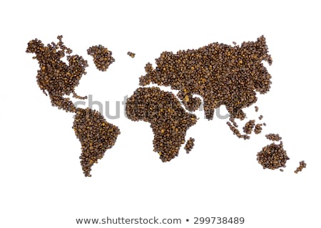 Stock fotó: World Map Filled With Coffee Beans