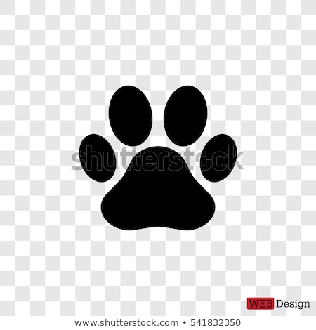 Stockfoto: Cartoon Service Dog Sitting On A Paw Background