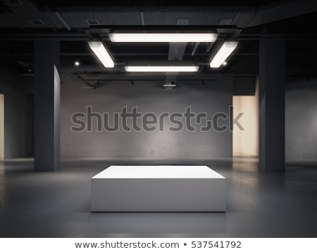 Сток-фото: White Podium In Modern Loft Interior 3d Rendering