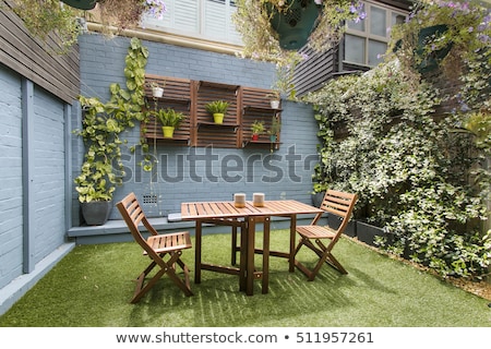 Сток-фото: Beautiful Back Yard Exterior With View Of The Deck