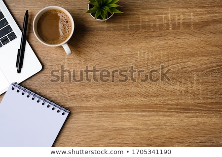 Foto stock: Top View Home Office Workspace