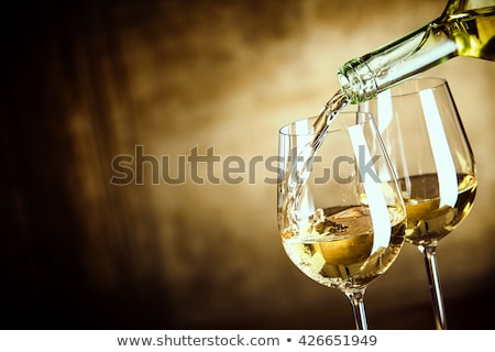 Stock photo: White Wine Bottle And Wineglass