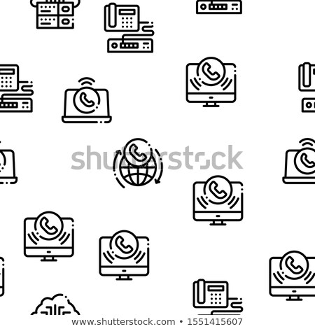 Stockfoto: Voip Calling System Seamless Pattern Vector