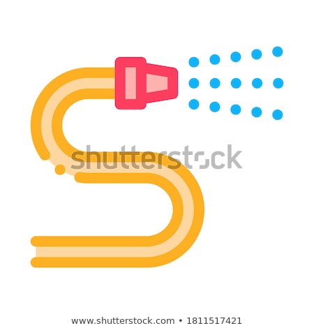 Stockfoto: Firehose Water Spray Icon Outline Illustration