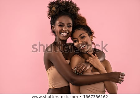 Two Girlfriends Beautiful Model Smiling Portrait Zdjęcia stock © NeonShot