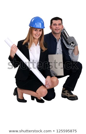 Stock photo: An Architect And Her Tiler