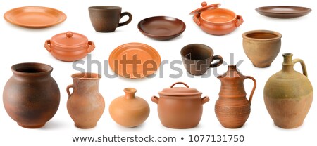 Clay Jug Isolated On White Background Stockfoto © Serg64