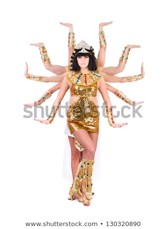 Dancing Pharaoh Woman Wearing A Egyptian Costume Foto d'archivio © StepStock