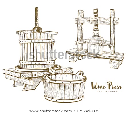 Сток-фото: Vintage Wooden Wine Press