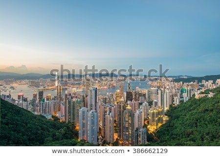 Foto stock: View Of Hong Kong During Sunset Hours