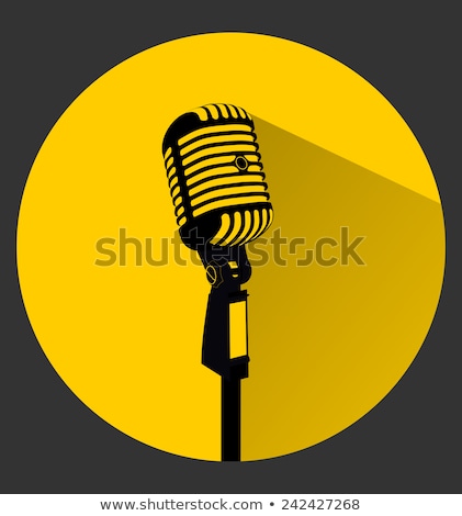 Stock photo: Microphone Yellow Vector Icon Design