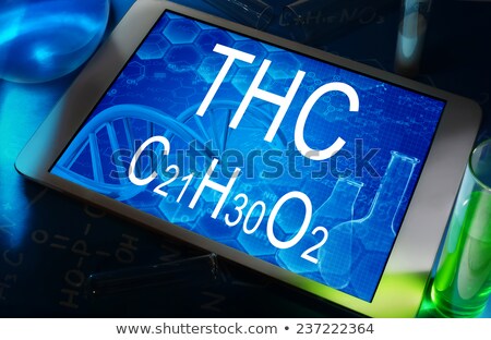 Stok fotoğraf: Tablet With The Chemical Formula Of Thc