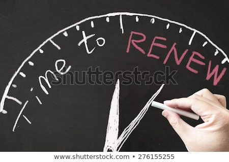 Time For Renew - Chalkboard With Hand Drawn Text Stock foto © Raywoo