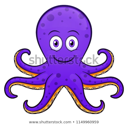 Foto stock: Purple Octopus In The Ocean