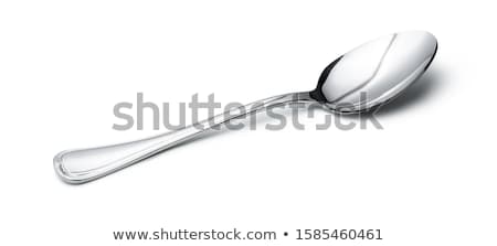Foto stock: Empty Teaspoon On White Background