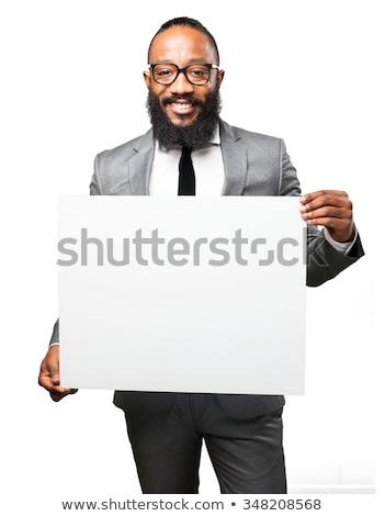 Stok fotoğraf: African Businessman Holding White Board