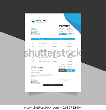 Stockfoto: Orange And Black Professional Invoice Template