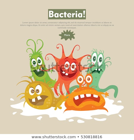 Foto stock: Cartoon Bacteria Text