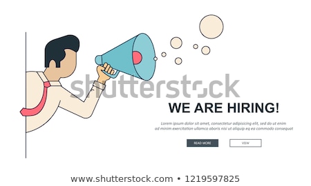 Foto stock: We Are Hiring Banner Find The Right Person For The Job Concept Hiring And Recruiting New Employees