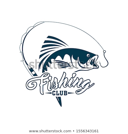 Stok fotoğraf: Fisherman With Fishing Rod And Fish Vector Icon