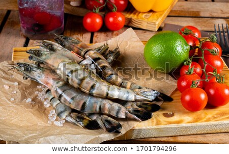 Сток-фото: Fresh Raw Mediterranean Shrimps