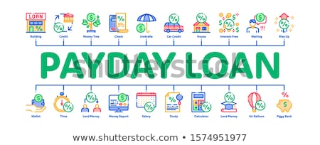 Stock foto: Payday Loan Minimal Infographic Banner Vector