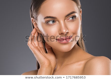 Stock foto: Beautiful Girl With Clean Fresh Skin White Background