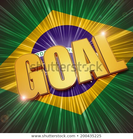 Stock fotó: Golden Goal Over Brazilian Flag