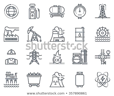 Сток-фото: Oil Barrel Line Icon