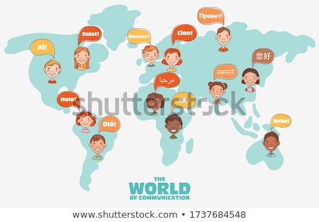 Foto stock: Young African American Traveler With Speech Bubble